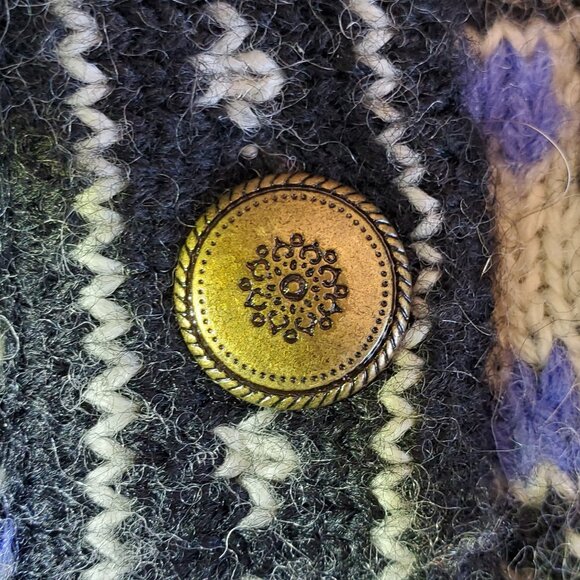 Field Manor 100% Wool Button Up Cardigan Sweater Women's Size Large - Picture 5 of 11